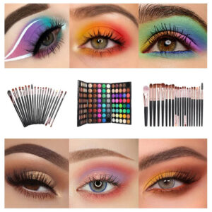 Différents looks de maquillage créés avec la palette.