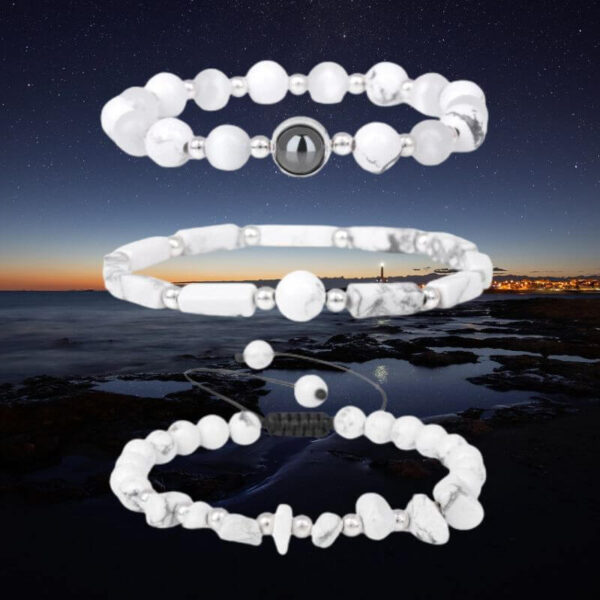 Set de Howlite blanc