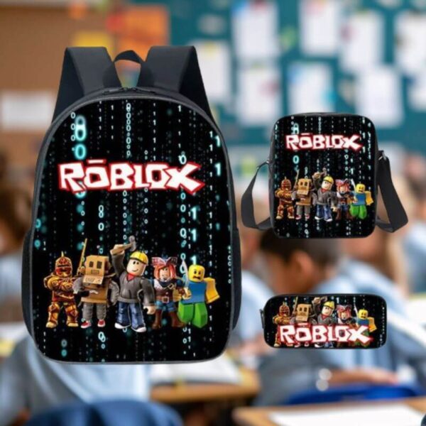 Sac à dos Roblox pour garçons, en polyester durable avec motifs colorés inspirés du jeu Roblox.