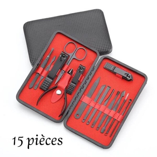 kit de coupe-ongles professionnels 15 pièces