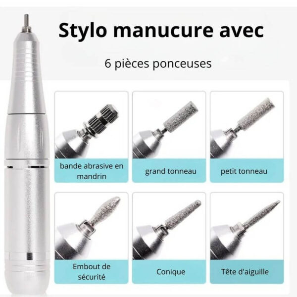 Ponceuse à ongles électrique, 45000 RPM, outil professionnel pour manucure.