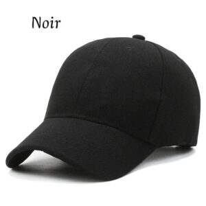 Casquette de baseball réglable pour hommes et femmes – Coloris noir.
