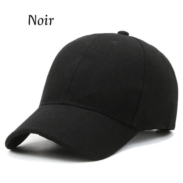 Casquette de baseball réglable pour hommes et femmes – Coloris noir.