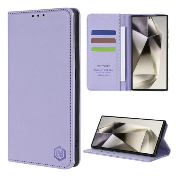 Étui Portefeuille Protection à Rabat Magnétique pour Samsung Violet