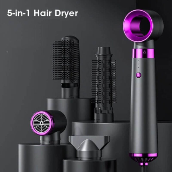 Sèche-cheveux multifonction 5 en 1 avec accessoires interchangeables