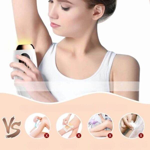 Épilateur laser IPL en action sur le maillot.