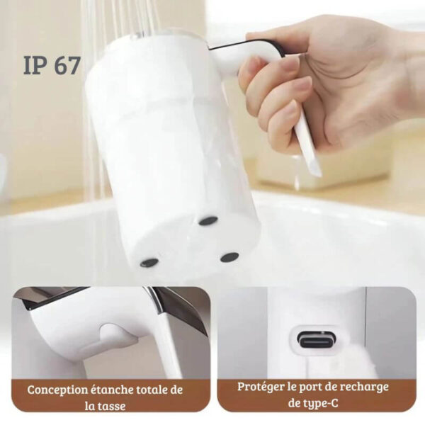Tasse de café en acier inoxydable, rechargeable par USB Type-C