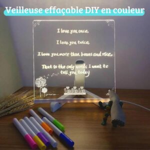 Écran de dessin LED enfant avec support et stylos colorés