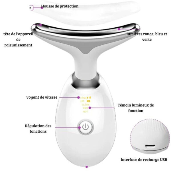 Masseur visage portable avec recharge USB