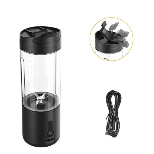 Shaker à Fruits pour Smoothies Milkshakes, Mélangeur à Fruits Portable et Puissant – 530ml, Rechargeable, 6 Lames en Inox