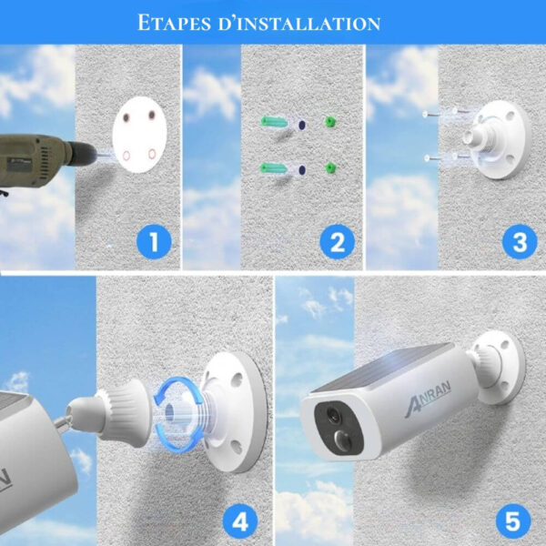 Installation facile sans fil de la caméra extérieure