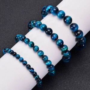 Bracelet en Pierre d’Oeil de Tigre Bleu