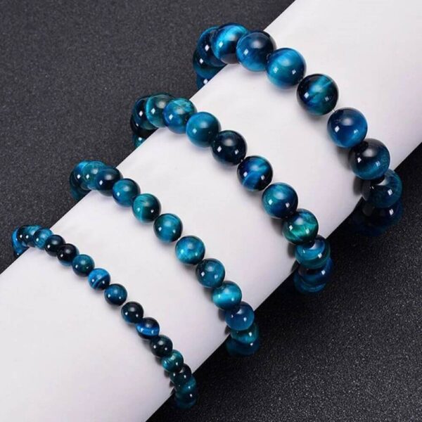 Bracelet en Pierre d’Oeil de Tigre Bleu